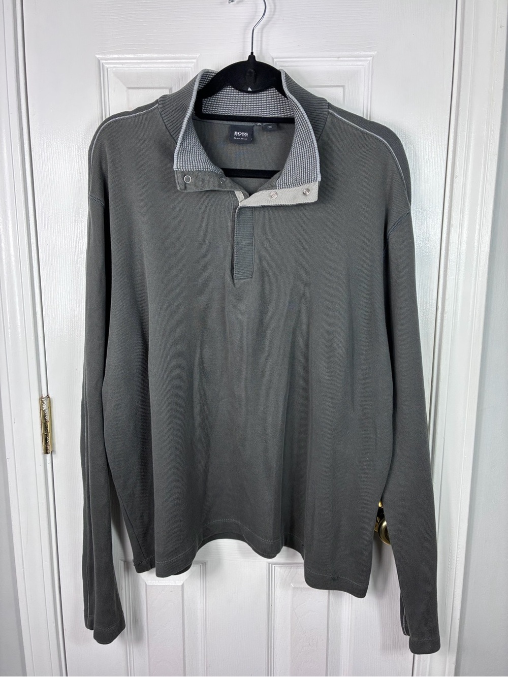 Hugo Boss Men's XXL Grey Long Sleeve Pullover Sweater Regular Fit